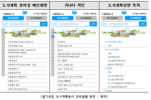 어려운 도시 · 건축 용어도 어디서나 쉽게…서울시 도시계획 용어 모바일 서비스 개시