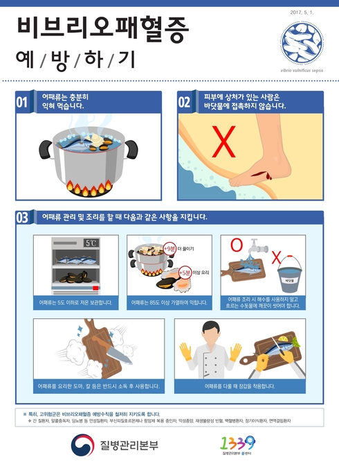 비브리오패혈증 감염예방에 각별한 주의 당부