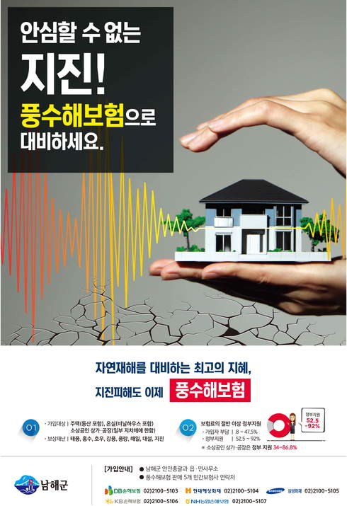 “풍수해보험으로 자연재난 대비하세요！”