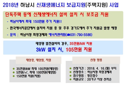 단독주택 태양광발전설비 지원한다