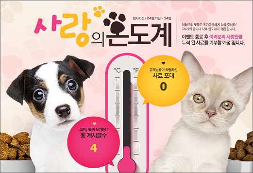 롯데닷컴, 유기동물을 위한 ‘사랑의 온도계’ 캠페인 진행