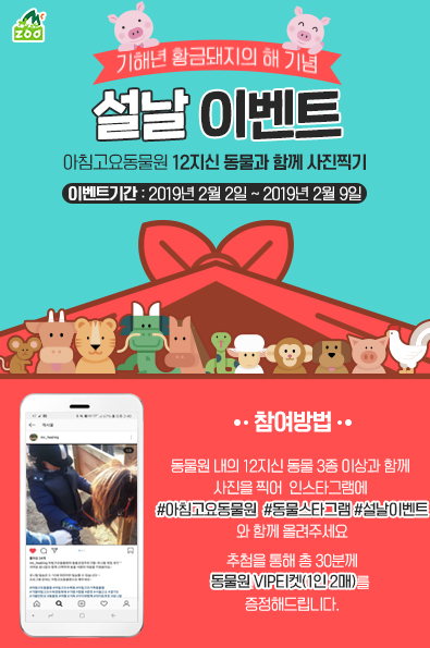 기해년 설 연휴 아침고요가족동물원에서 이색이벤트 즐기면 돼지~