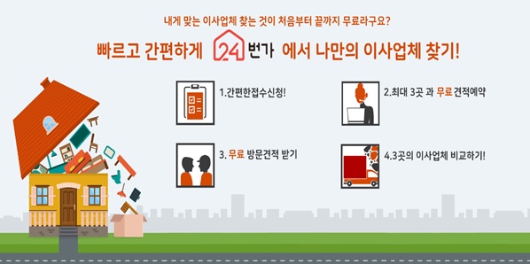 아파트이사비용, 이제 포장이사비교견적서비스 “24번가”에서 결정하세요!