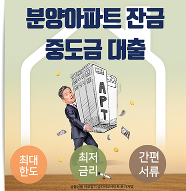 분양아파트 중도금대출 및 입주잔금대출 필요하다면 무담보아파트론 조건 확인하자