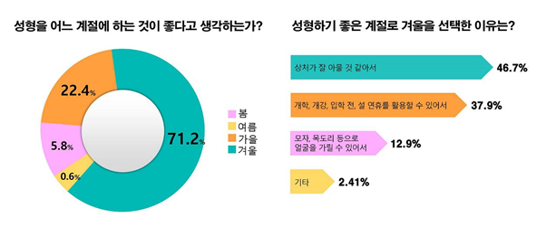 성형에 가장 좋은 계절 2위 ‘가을’ 1위는 언제?